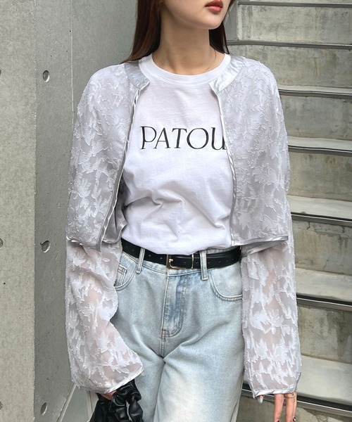 Futier land(フューティアランド)の「【オケージョン対応】ジャガードフラワーショートボレロ(カーディガン/ボレロ・レディース・ライトグレー/ブラック/アイボリー・LARGE/MEDIUM)」の14枚目の写真