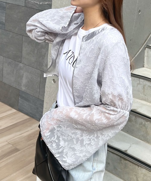 Futier land(フューティアランド)の「【オケージョン対応】ジャガードフラワーショートボレロ(カーディガン/ボレロ・レディース・ライトグレー/ブラック/アイボリー・LARGE/MEDIUM)」の16枚目の写真