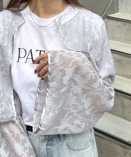 Futier land(フューティアランド)の「【オケージョン対応】ジャガードフラワーショートボレロ(カーディガン/ボレロ・レディース・ライトグレー/ブラック/アイボリー・LARGE/MEDIUM)」の17枚目の写真