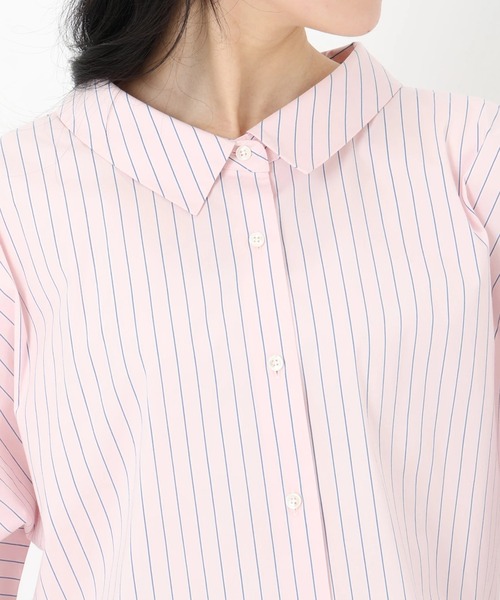 STRAWBERRY-FIELDS（ストロベリーフィールズ）の「カラーストライプクロップドシャツ（シャツ/ブラウス・レディース・ブルー系その他/ピンク系その他・2）」の6枚目の写真