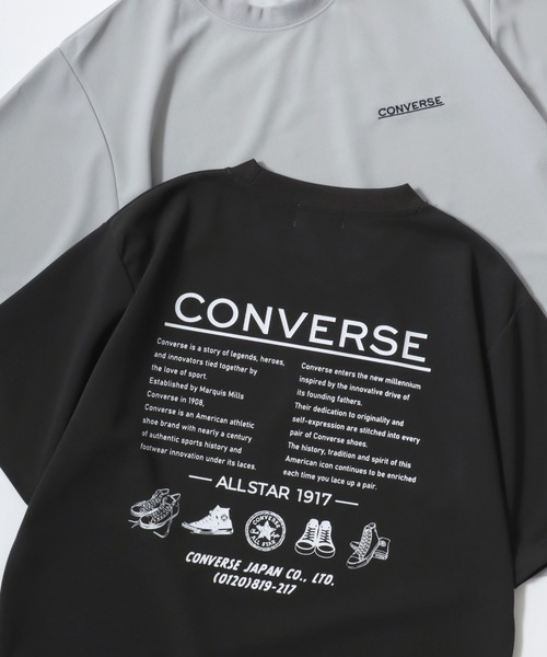 CONVERSE（コンバース）の「CONVERSE/コンバース 接触冷感/UVカット/吸水速乾/耐塩素 アムンゼン ロゴ オールスター ワンポイント刺繍/バックプリント 半袖Tシャツ/レディース メンズ（Tシャツ/カットソー・レディース・ブラック/グレー系その他/ブラック系その他2/ブルー系その他2/グレイッシュブルー/ブルー/ホワイト系その他2/ブラック系その他/ホワイト系その他4/スミクロ/ブルー系その他/ベージュ/ホワイト/ライトグレー/ホワイト系その他/ホワイト系その他3・M/L/LL）」の8枚目の写真