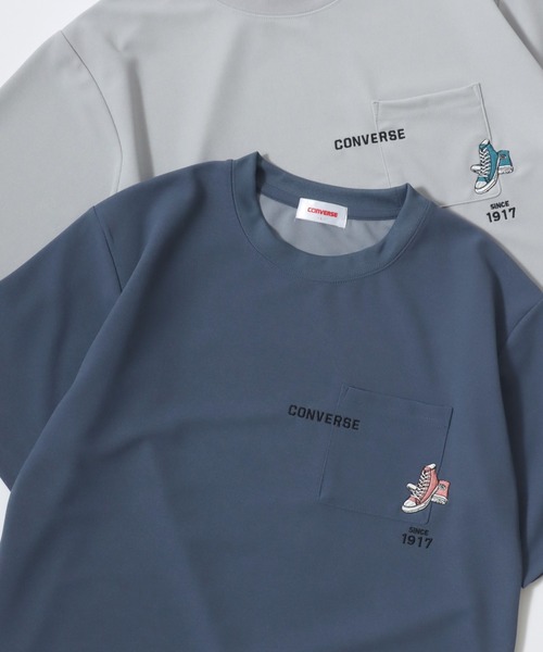 CONVERSE（コンバース）の「CONVERSE/コンバース 接触冷感/UVカット/吸水速乾/耐塩素 アムンゼン ロゴ オールスター ワンポイント刺繍/バックプリント 半袖Tシャツ/レディース メンズ（Tシャツ/カットソー・レディース・ブラック/グレー系その他/ブラック系その他2/ブルー系その他2/グレイッシュブルー/ブルー/ホワイト系その他2/ブラック系その他/ホワイト系その他4/スミクロ/ブルー系その他/ベージュ/ホワイト/ライトグレー/ホワイト系その他/ホワイト系その他3・M/L/LL）」の15枚目の写真