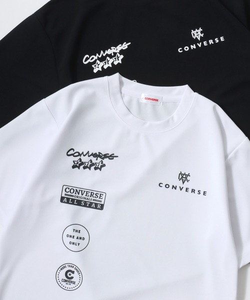 CONVERSE（コンバース）の「CONVERSE/コンバース 接触冷感/UVカット/吸水速乾/耐塩素 アムンゼン ロゴ オールスター ワンポイント刺繍/バックプリント 半袖Tシャツ/レディース メンズ（Tシャツ/カットソー・レディース・ブラック/グレー系その他/ブラック系その他2/ブルー系その他2/グレイッシュブルー/ブルー/ホワイト系その他2/ブラック系その他/ホワイト系その他4/スミクロ/ブルー系その他/ベージュ/ホワイト/ライトグレー/ホワイト系その他/ホワイト系その他3・M/L/LL）」の5枚目の写真