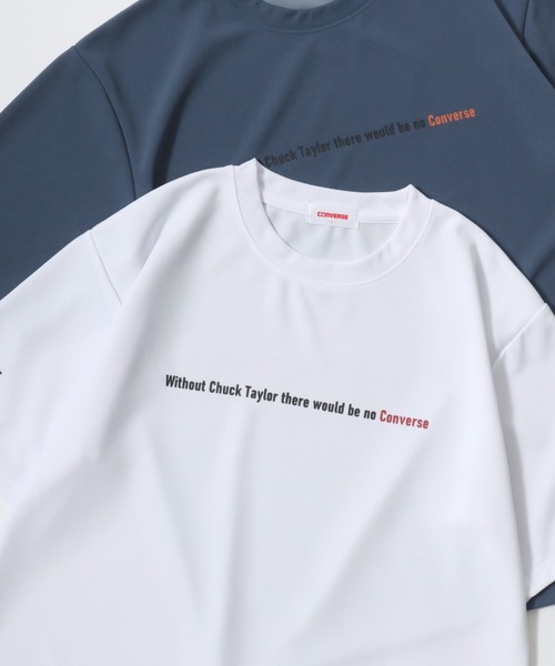 CONVERSE（コンバース）の「CONVERSE/コンバース 接触冷感/UVカット/吸水速乾/耐塩素 アムンゼン ロゴ オールスター ワンポイント刺繍/バックプリント 半袖Tシャツ/レディース メンズ（Tシャツ/カットソー・レディース・ブラック/グレー系その他/ブラック系その他2/ブルー系その他2/グレイッシュブルー/ブルー/ホワイト系その他2/ブラック系その他/ホワイト系その他4/スミクロ/ブルー系その他/ベージュ/ホワイト/ライトグレー/ホワイト系その他/ホワイト系その他3・M/L/LL）」の6枚目の写真