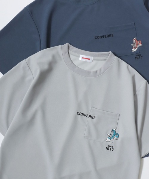 CONVERSE（コンバース）の「CONVERSE/コンバース 接触冷感/UVカット/吸水速乾/耐塩素 アムンゼン ロゴ オールスター ワンポイント刺繍/バックプリント 半袖Tシャツ/レディース メンズ（Tシャツ/カットソー・レディース・ブラック/グレー系その他/ブラック系その他2/ブルー系その他2/グレイッシュブルー/ブルー/ホワイト系その他2/ブラック系その他/ホワイト系その他4/スミクロ/ブルー系その他/ベージュ/ホワイト/ライトグレー/ホワイト系その他/ホワイト系その他3・M/L/LL）」の10枚目の写真