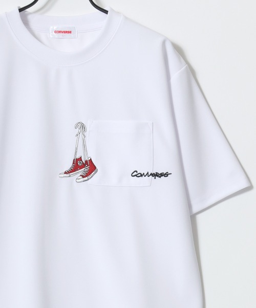 CONVERSE（コンバース）の「CONVERSE/コンバース 接触冷感/UVカット/吸水速乾/耐塩素 アムンゼン ロゴ オールスター ワンポイント刺繍/バックプリント 半袖Tシャツ/レディース メンズ（Tシャツ/カットソー・レディース・ブラック/グレー系その他/ブラック系その他2/ブルー系その他2/グレイッシュブルー/ブルー/ホワイト系その他2/ブラック系その他/ホワイト系その他4/スミクロ/ブルー系その他/ベージュ/ホワイト/ライトグレー/ホワイト系その他/ホワイト系その他3・M/L/LL）」の17枚目の写真