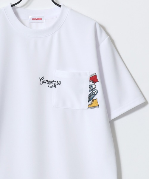 CONVERSE（コンバース）の「CONVERSE/コンバース 接触冷感/UVカット/吸水速乾/耐塩素 アムンゼン ロゴ オールスター ワンポイント刺繍/バックプリント 半袖Tシャツ/レディース メンズ（Tシャツ/カットソー・レディース・ブラック/グレー系その他/ブラック系その他2/ブルー系その他2/グレイッシュブルー/ブルー/ホワイト系その他2/ブラック系その他/ホワイト系その他4/スミクロ/ブルー系その他/ベージュ/ホワイト/ライトグレー/ホワイト系その他/ホワイト系その他3・M/L/LL）」の21枚目の写真