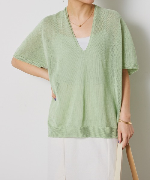 【COLLAGE GALLARDAGALANTE】シャーリーカーンサマーニット COLLAGE GALLARDAGALANTE ニット セーター ハリヌキキーネック