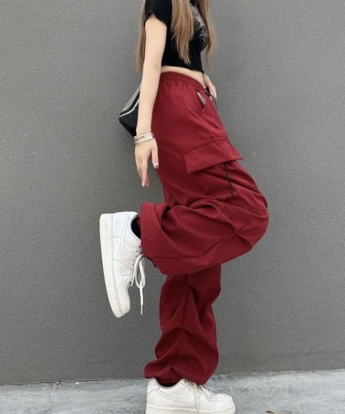 Mayree(メイリー)の「【Mayree】イージー ドローコード カーゴパンツ【13色展開】(カーゴパンツ・レディース・ピンク系その他/オリーブ/ブラック/ホワイト/ブラウン/シルバー/パープル/カーキ/グレー/アイボリー/レッド/ワイン/ピンク・LARGE/MEDIUM/SMALL/X-SMALL)」の12枚目の写真