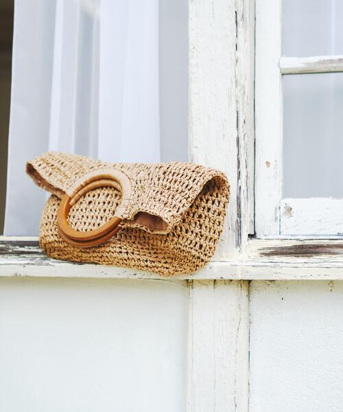 RODE SKO（ロデスコ）の「ウッドハンドルペーパーバッグ（トートバッグ・レディース・ブラック/ナチュラル/グレー/ベージュ系その他・ONE）」の3枚目の写真