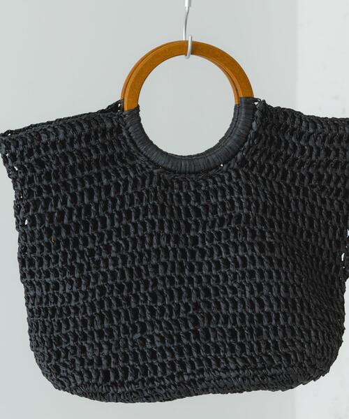 RODE SKO（ロデスコ）の「ウッドハンドルペーパーバッグ（トートバッグ・レディース・ブラック/ナチュラル/グレー/ベージュ系その他・ONE）」の21枚目の写真