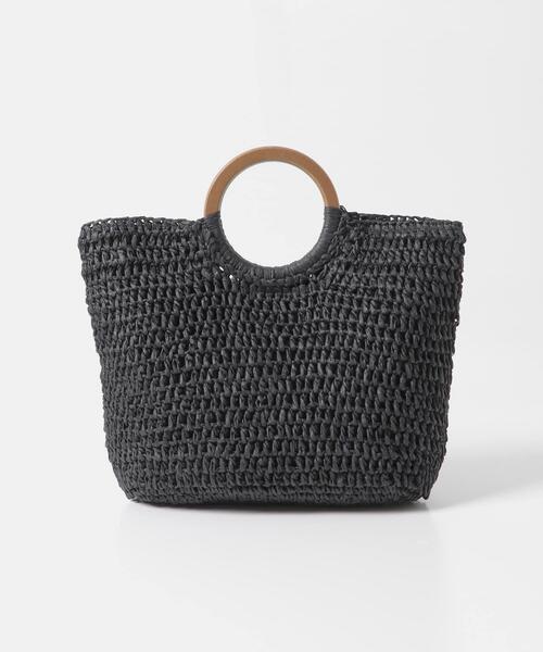 RODE SKO（ロデスコ）の「ウッドハンドルペーパーバッグ（トートバッグ・レディース・ブラック/ナチュラル/グレー/ベージュ系その他・ONE）」の18枚目の写真