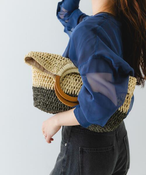 RODE SKO（ロデスコ）の「ウッドハンドルペーパーバッグ（トートバッグ・レディース・ブラック/ナチュラル/グレー/ベージュ系その他・ONE）」の13枚目の写真