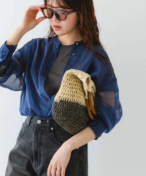 RODE SKO（ロデスコ）の「ウッドハンドルペーパーバッグ（トートバッグ・レディース・ブラック/ナチュラル/グレー/ベージュ系その他・ONE）」の12枚目の写真