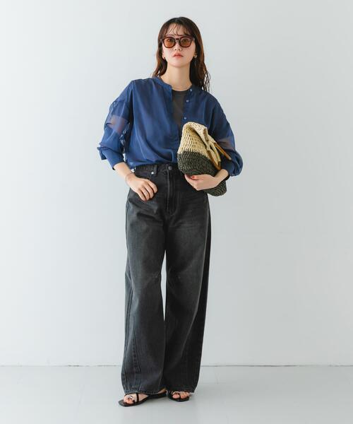 RODE SKO（ロデスコ）の「ウッドハンドルペーパーバッグ（トートバッグ・レディース・ブラック/ナチュラル/グレー/ベージュ系その他・ONE）」の11枚目の写真