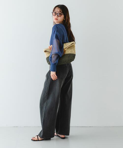 RODE SKO（ロデスコ）の「ウッドハンドルペーパーバッグ（トートバッグ・レディース・ブラック/ナチュラル/グレー/ベージュ系その他・ONE）」の10枚目の写真