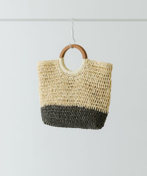 RODE SKO（ロデスコ）の「ウッドハンドルペーパーバッグ（トートバッグ・レディース・ブラック/ナチュラル/グレー/ベージュ系その他・ONE）」の8枚目の写真