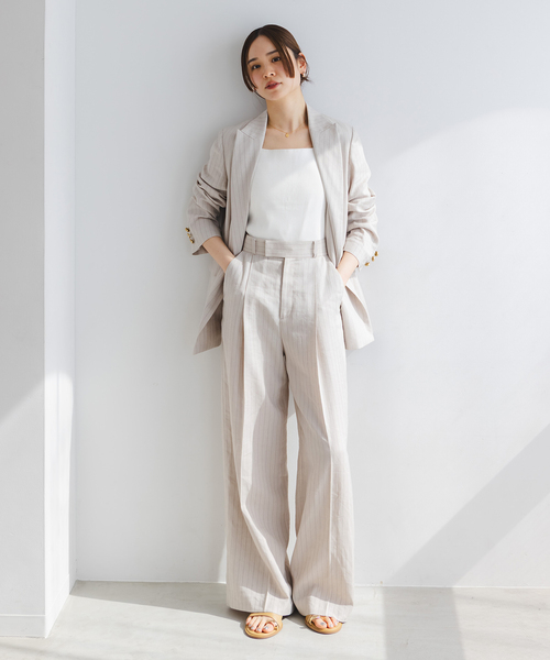 Noble（ノーブル）の「《追加》【洗える】ニュアンス2wayニットタンク 2（タンクトップ・レディース・ブラック/ホワイト・FREE）」の9枚目の写真