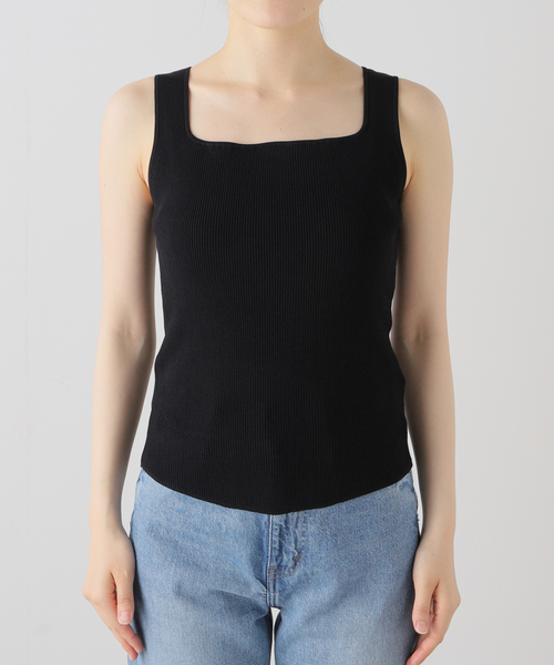 Noble（ノーブル）の「《追加》【洗える】ニュアンス2wayニットタンク 2（タンクトップ・レディース・ブラック/ホワイト・FREE）」の15枚目の写真