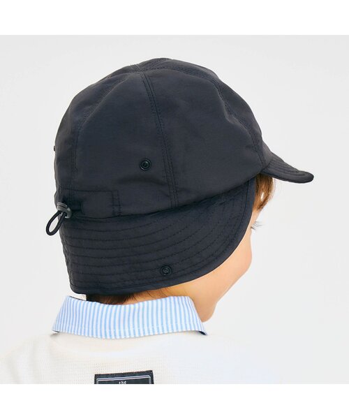 apres les cours（アプレレクール）の「日よけ付きロゴ刺繍キャップ（キャップ・キッズ・ブラック/ブルー・50/54/58）」の5枚目の写真
