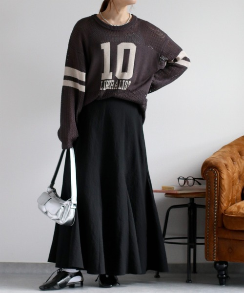 cepo(セポ)の「〈セットアップ対応〉速乾&涼感 リサイクルポリサッカーマーメイドスカート(スカート・レディース・オフホワイト/ブラック/ブラック×ホワイト・M)」の8枚目の写真