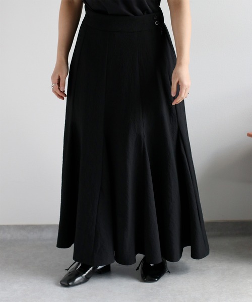 cepo(セポ)の「〈セットアップ対応〉速乾&涼感 リサイクルポリサッカーマーメイドスカート(スカート・レディース・オフホワイト/ブラック/ブラック×ホワイト・M)」の9枚目の写真