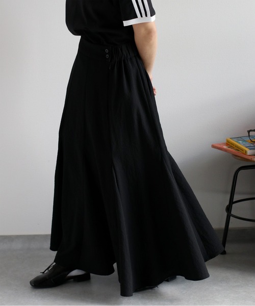 cepo(セポ)の「〈セットアップ対応〉速乾&涼感 リサイクルポリサッカーマーメイドスカート(スカート・レディース・オフホワイト/ブラック/ブラック×ホワイト・M)」の11枚目の写真