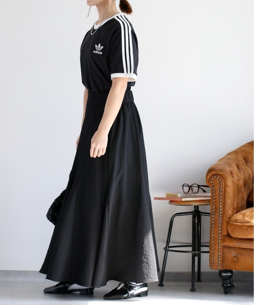 cepo(セポ)の「〈セットアップ対応〉速乾&涼感 リサイクルポリサッカーマーメイドスカート(スカート・レディース・オフホワイト/ブラック/ブラック×ホワイト・M)」の5枚目の写真