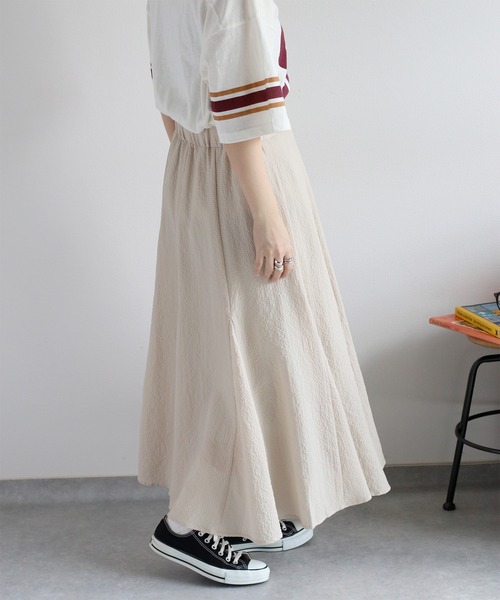 cepo(セポ)の「〈セットアップ対応〉速乾&涼感 リサイクルポリサッカーマーメイドスカート(スカート・レディース・オフホワイト/ブラック/ブラック×ホワイト・M)」の18枚目の写真