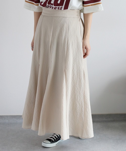 cepo(セポ)の「〈セットアップ対応〉速乾&涼感 リサイクルポリサッカーマーメイドスカート(スカート・レディース・オフホワイト/ブラック/ブラック×ホワイト・M)」の20枚目の写真