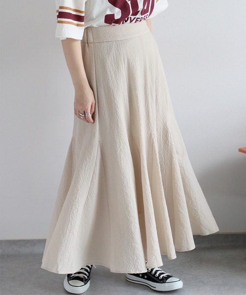 cepo(セポ)の「〈セットアップ対応〉速乾&涼感 リサイクルポリサッカーマーメイドスカート(スカート・レディース・オフホワイト/ブラック/ブラック×ホワイト・M)」の19枚目の写真