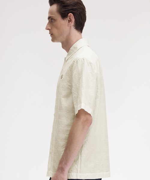セール】Jacquard Linen Blend Shirt／ジャカードリネンブレンド