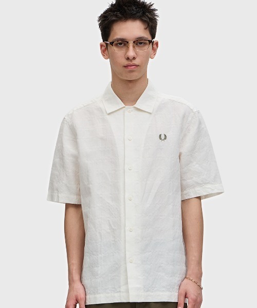 Sサイズ　FRED PERRY フレッドペリー　 ラコステ　リネンシャツ FRED PERRY フレッドペリー Oxford Shirt L/S オックスフォード