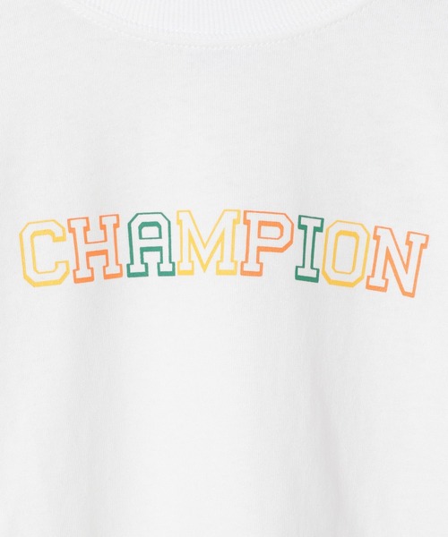 Champion(チャンピオン)の「【Champion(チャンピオン)】ロゴプリントT(KIDS)(Tシャツ/カットソー・キッズ・ホワイト/ブルー/オートミール・150cm/140cm/130cm/120cm/160cm)」の4枚目の写真
