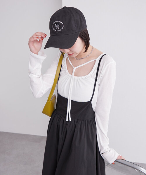 mystic（ミスティック）の「チョーカーリボンロンT（Tシャツ/カットソー・レディース・オフホワイト/ブラック/グレー/ベージュ・FREE）」の13枚目の写真