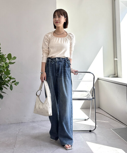 スタッズビスチェ　チョーカーリボンロンt set セール】チョーカーリボンロンT（Tシャツ/カットソー）｜mystic
