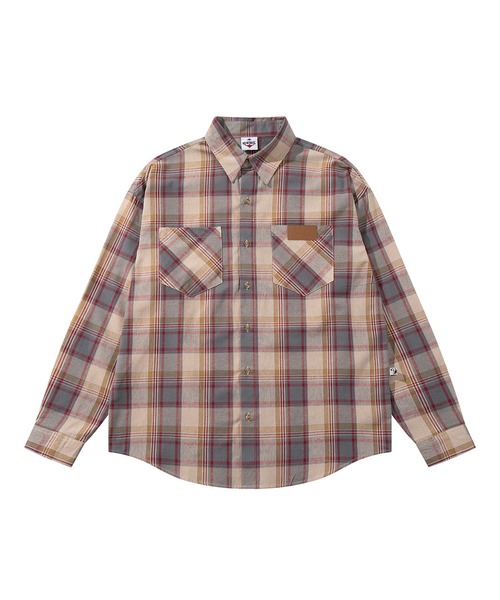 HOOK(フック)の「HOOK -original- 古着風チェック柄コットンビッグシャツ(シャツ/ブラウス・メンズ・ベージュ・LARGE/MEDIUM/X-LARGE)」の11枚目の写真