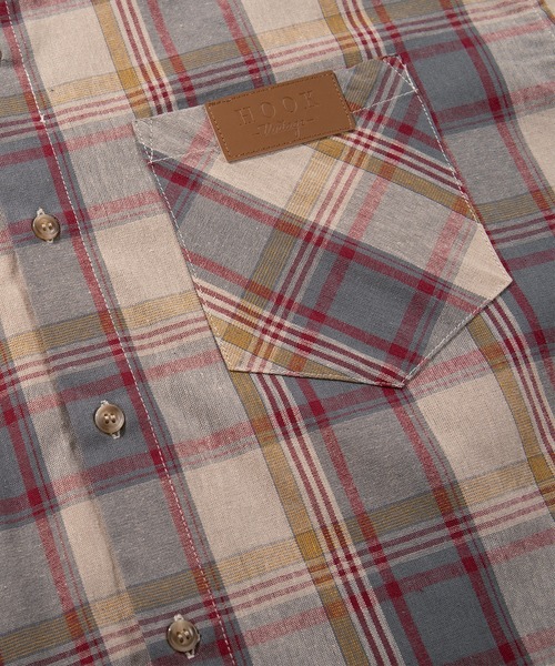 HOOK(フック)の「HOOK -original- 古着風チェック柄コットンビッグシャツ(シャツ/ブラウス・メンズ・ベージュ・LARGE/MEDIUM/X-LARGE)」の9枚目の写真