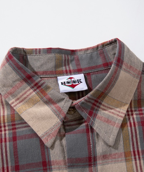 HOOK(フック)の「HOOK -original- 古着風チェック柄コットンビッグシャツ(シャツ/ブラウス・メンズ・ベージュ・LARGE/MEDIUM/X-LARGE)」の6枚目の写真