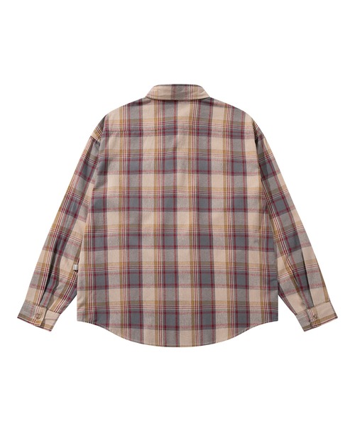 HOOK(フック)の「HOOK -original- 古着風チェック柄コットンビッグシャツ(シャツ/ブラウス・メンズ・ベージュ・LARGE/MEDIUM/X-LARGE)」の10枚目の写真