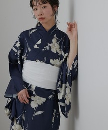 Neina | 【浴衣】花柄ワンピース浴衣セット（上衣＋ワンピース＋へこ帯＋下駄）〔Neina〕(浴衣)