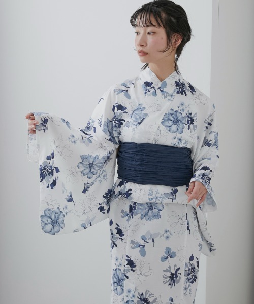 セール】【浴衣】花柄ワンピース浴衣セット（上衣＋ワンピース＋