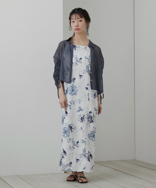 Neina（ネイナ）の「【浴衣】花柄ワンピース浴衣セット（上衣＋ワンピース＋へこ帯＋下駄）〔Neina〕（浴衣・レディース・ネイビー系/ブルー系/イエロー系・FREE）」の20枚目の写真