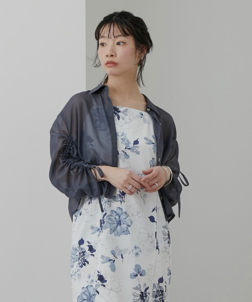 Neina（ネイナ）の「【浴衣】花柄ワンピース浴衣セット（上衣＋ワンピース＋へこ帯＋下駄）〔Neina〕（浴衣・レディース・ネイビー系/ブルー系/イエロー系・FREE）」の21枚目の写真