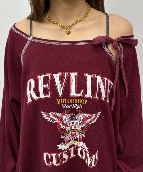 CIAOPANIC（チャオパニック）の「クレープシアーロゴリボントップス（Tシャツ/カットソー・レディース・ボルドー/アイボリー/チャコールグレー・ONE SIZE）」の10枚目の写真