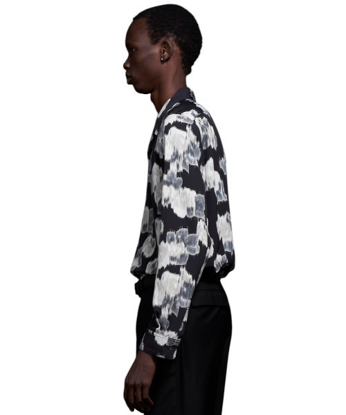 セール】Pixel Flower Print Open Collar Shirt ピクセル
