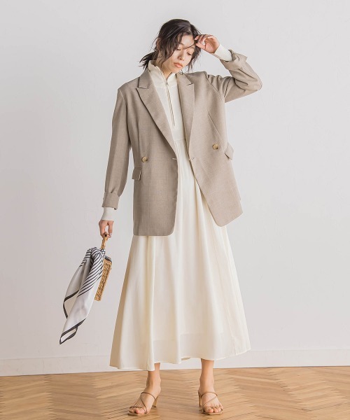 Droite lautreamont(ドロワットロートレアモン)の「ハーフジップドッキングワンピース≪手洗い可能≫(ワンピース・レディース・ブラック/オフホワイト・M)」の20枚目の写真