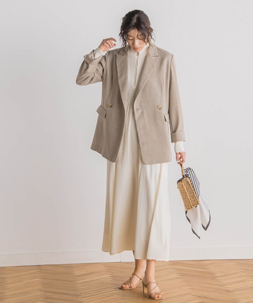 Droite lautreamont(ドロワットロートレアモン)の「ハーフジップドッキングワンピース≪手洗い可能≫(ワンピース・レディース・ブラック/オフホワイト・M)」の19枚目の写真