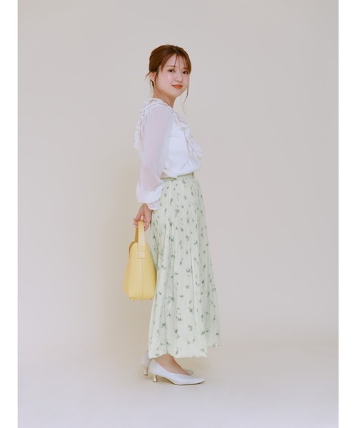 COHINA（コヒナ）の「シアー楊柳ラッフルブラウス 【低身長・小柄女性】（シャツ/ブラウス・レディース・ホワイト/ブラック・ONE SIZE）」の6枚目の写真