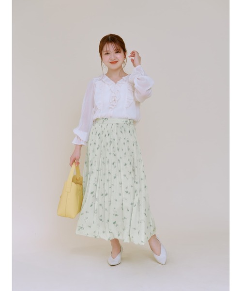 COHINA（コヒナ）の「シアー楊柳ラッフルブラウス 【低身長・小柄女性】（シャツ/ブラウス・レディース・ホワイト/ブラック・ONE SIZE）」の7枚目の写真